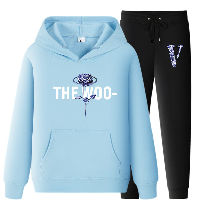 Vlone Hoodie & Pants 2 Piece Set Fall/Winter Hoodie Leisure Sports