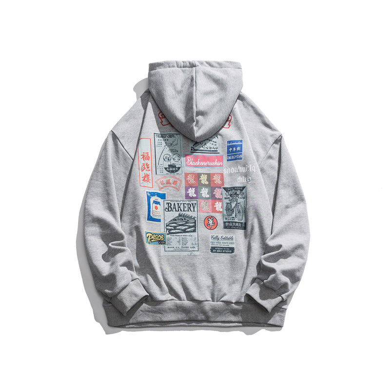 Mens Graphic Hoodies Men's Clothing Autumn New Reported Printed Hoodie Men's