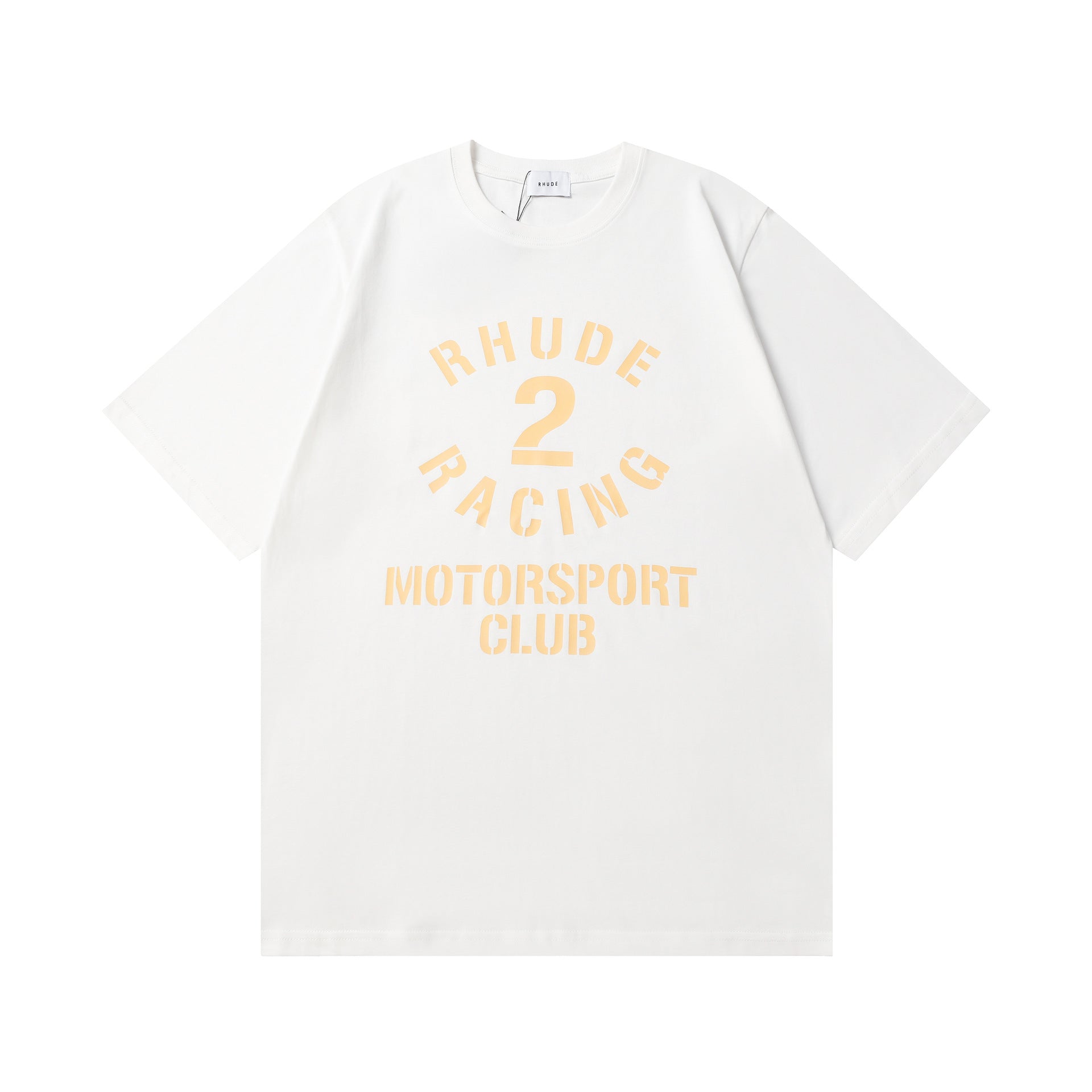 Rhude T Shirt Racing Club Alphabet Slogan Printed Short Sleeve T-Shirt