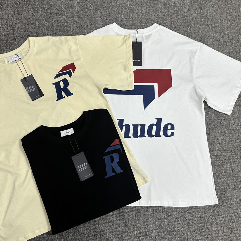 Rhude T Shirt Micro Label Arrow Letter Print Short Sleeve T-Shirt Half Sleeve Shirt