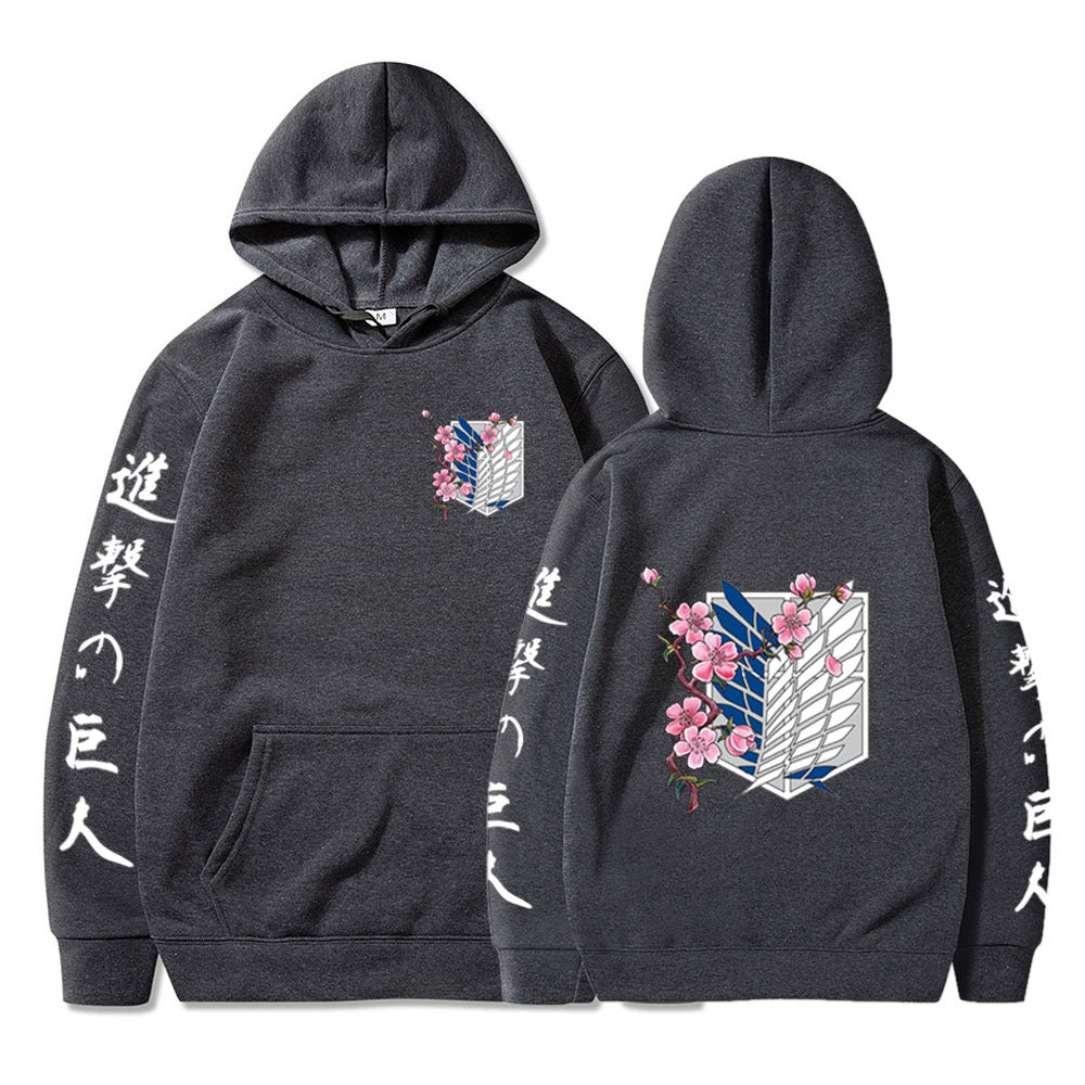 Anime Hoddies Attack on Titan Wing Printed Hoodie Sweatshirt Men's Sweater