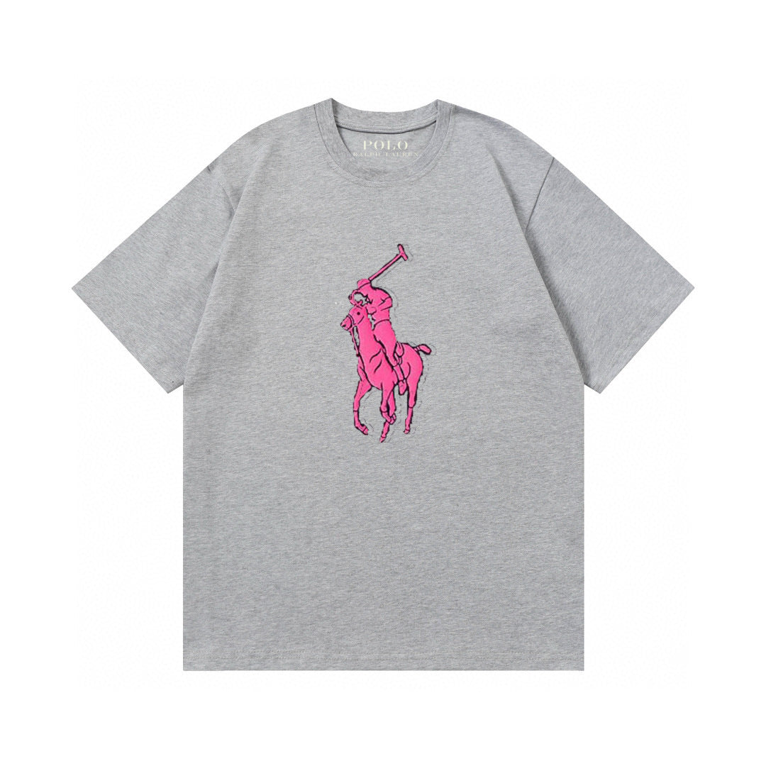 Ralph Lauren T Shirts Cotton Label Short Sleeve Solid Color