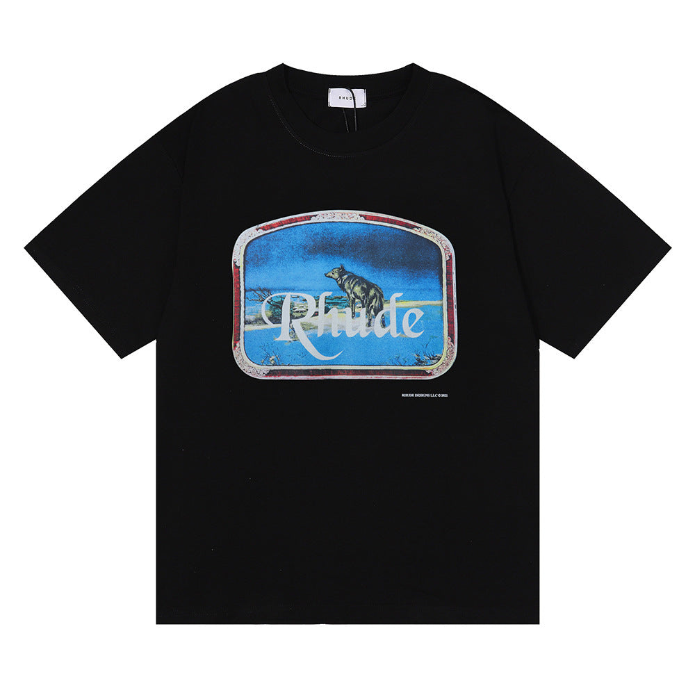 Rhude T Shirt Micro Label Letter Retro Printed Short Sleeve T-Shirt