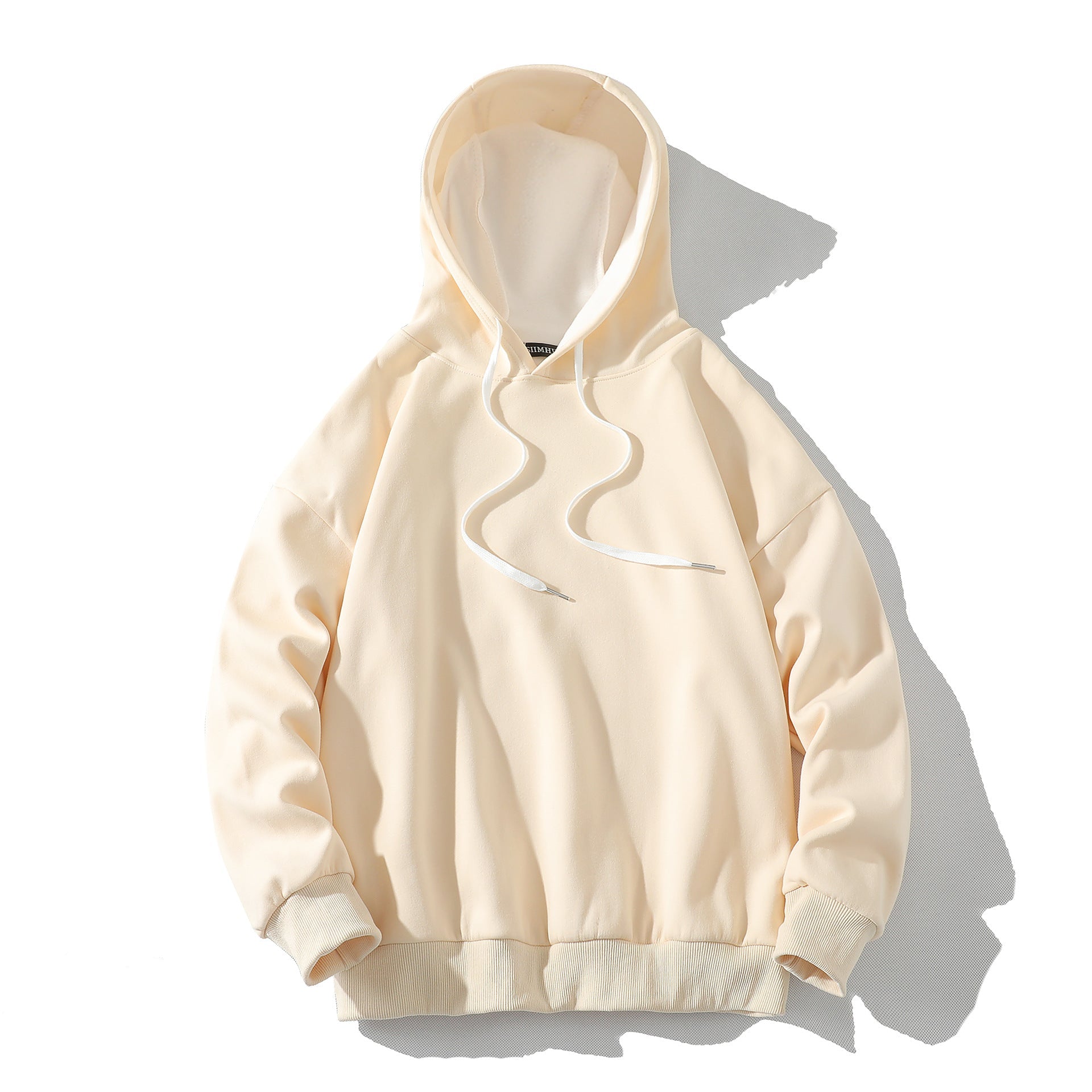 MEN'S Hoodie Solid Color with Fur Without Pockets
