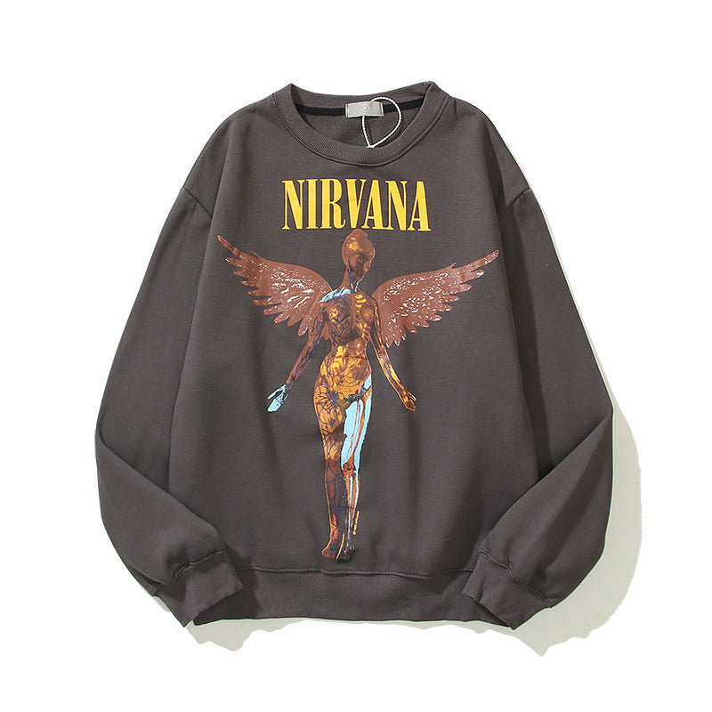 Nirvana Hoodie Rock Band Distressed Couple Loose Retro Sweatshirt