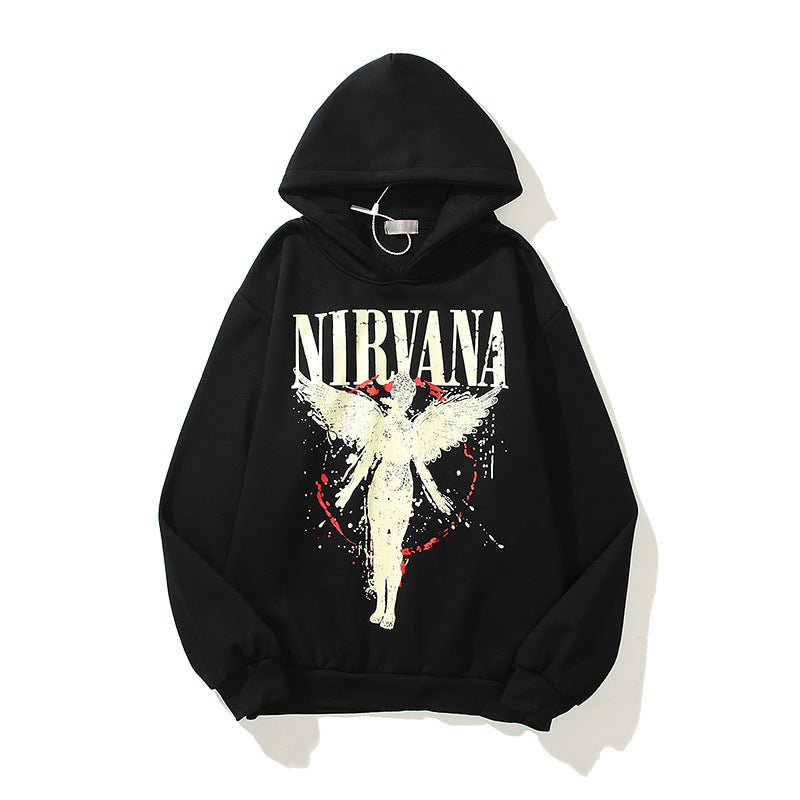 Nirvana Hoodie Punk & Rock Hip Hop Hooded Sweater Angel Loose Retro