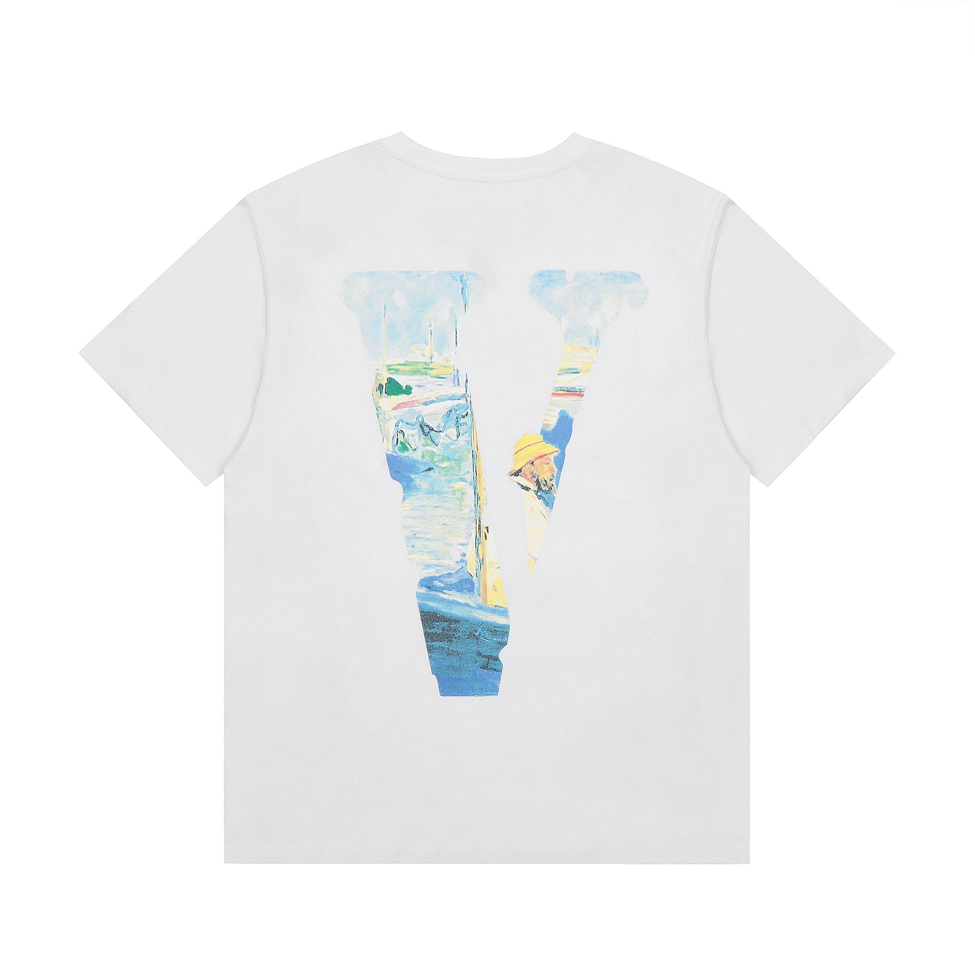 Vlone T Shirt Spring Summer Painting Pattern Crew Neck Pullover