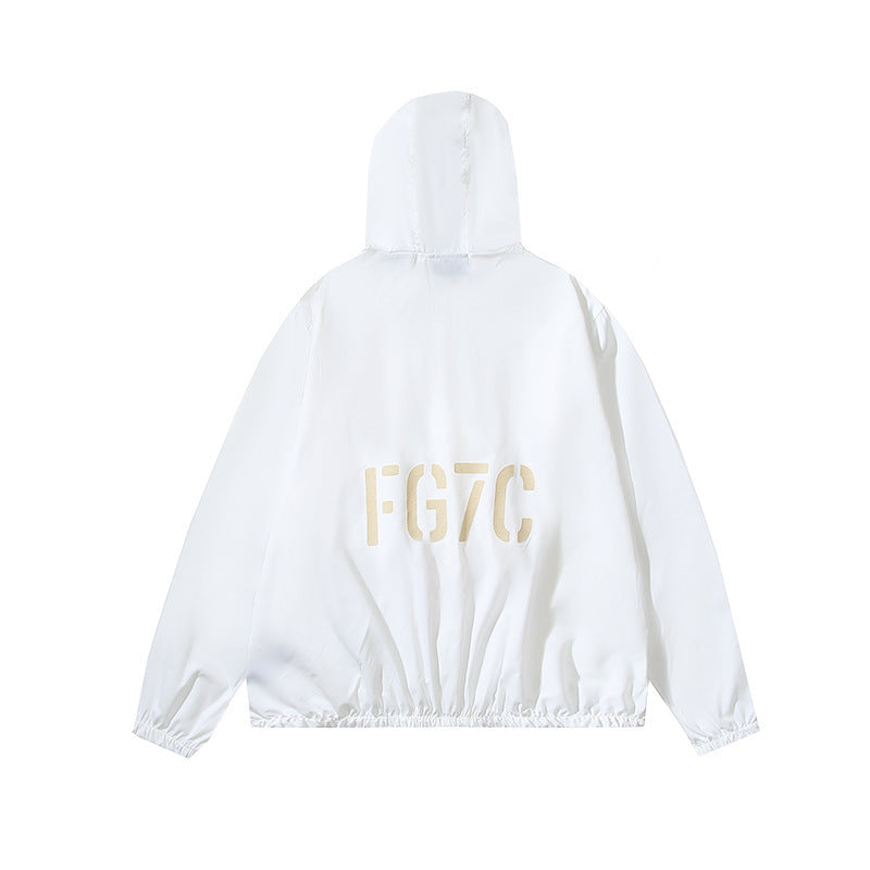 Fog Fear of God Hooded Sun Protection Shirt Casual Sun Protection Clothing Letter Hoodie