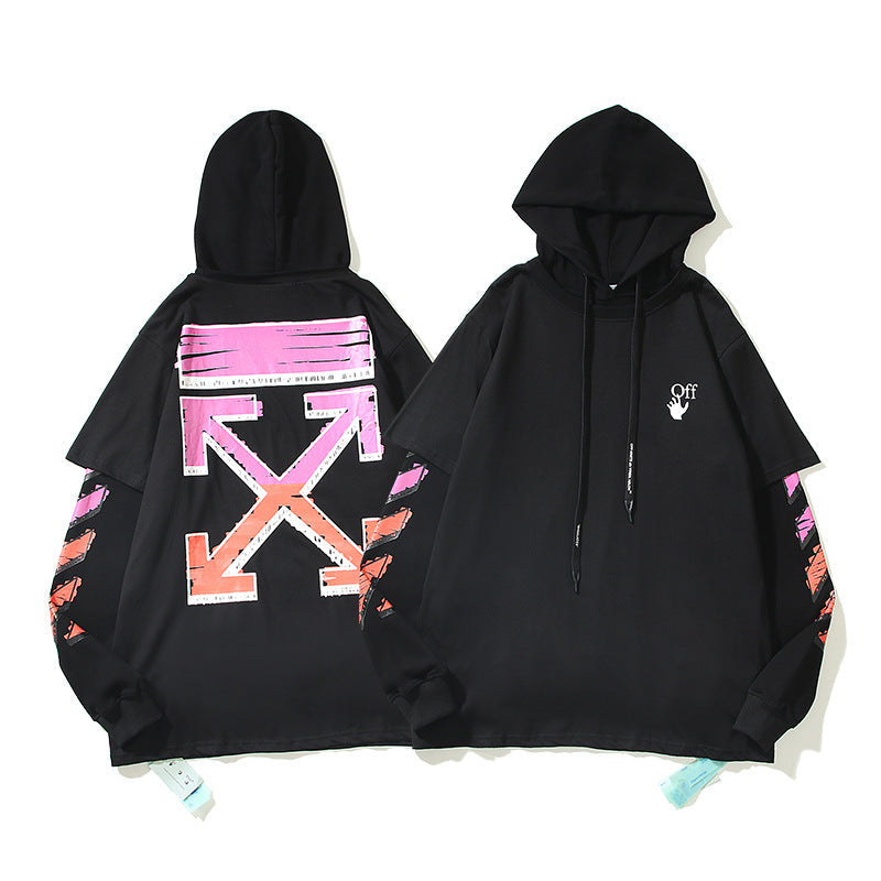 off White Hoodie Arrow Print Hoodie Sweater Men's and Women's Loose Coat