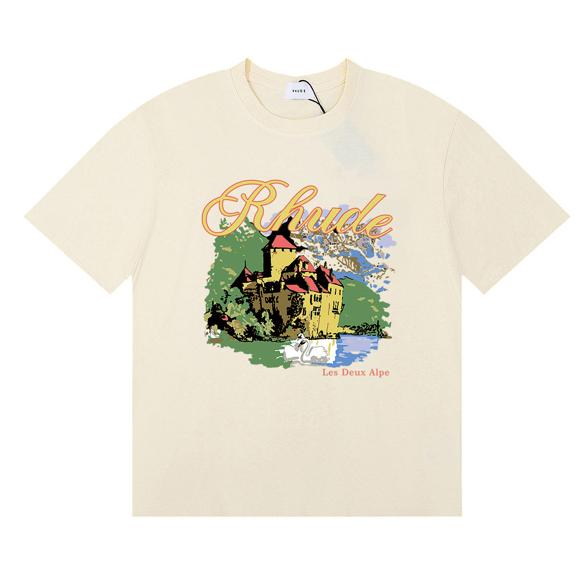 Rhude T Shirt Ski Theme Letter Print Short Sleeve T-Shirt