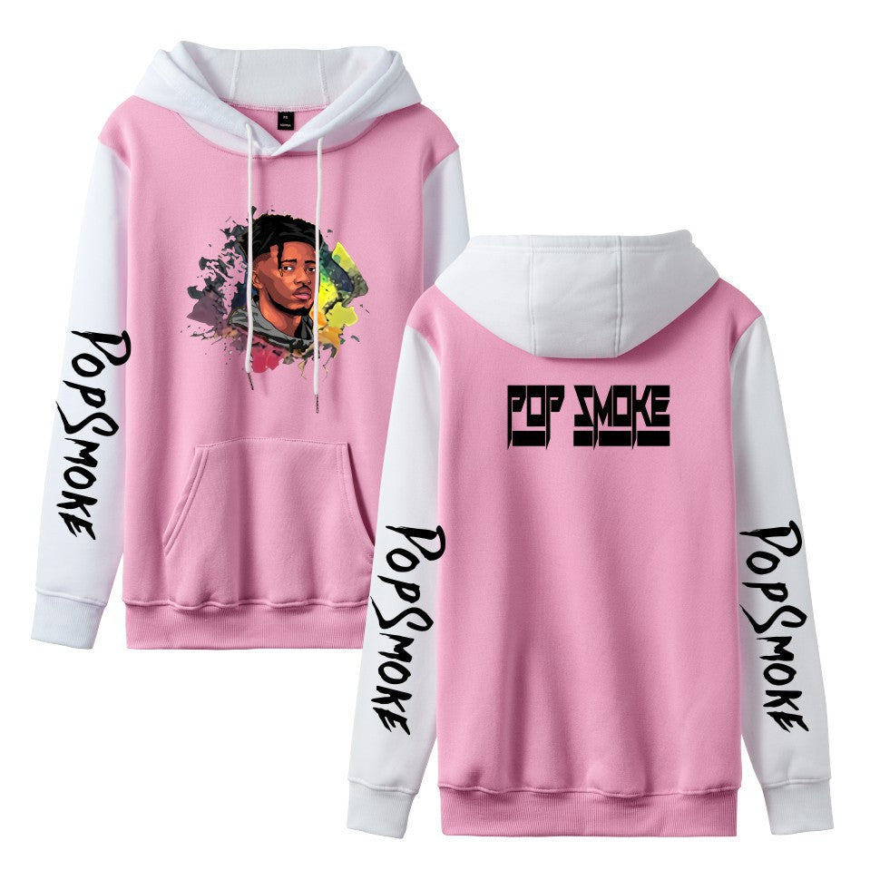 Pop Smoke Hoodies Rapper Print Contrast Color Hoodie
