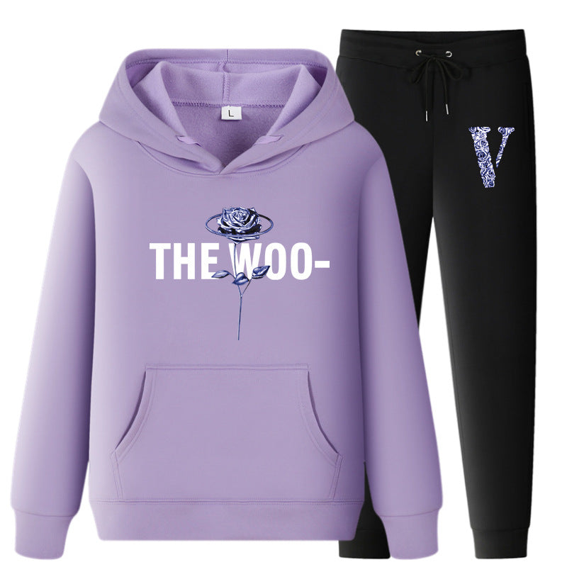 Vlone Hoodie & Pants 2 Piece Set Fall/Winter Hoodie Leisure Sports