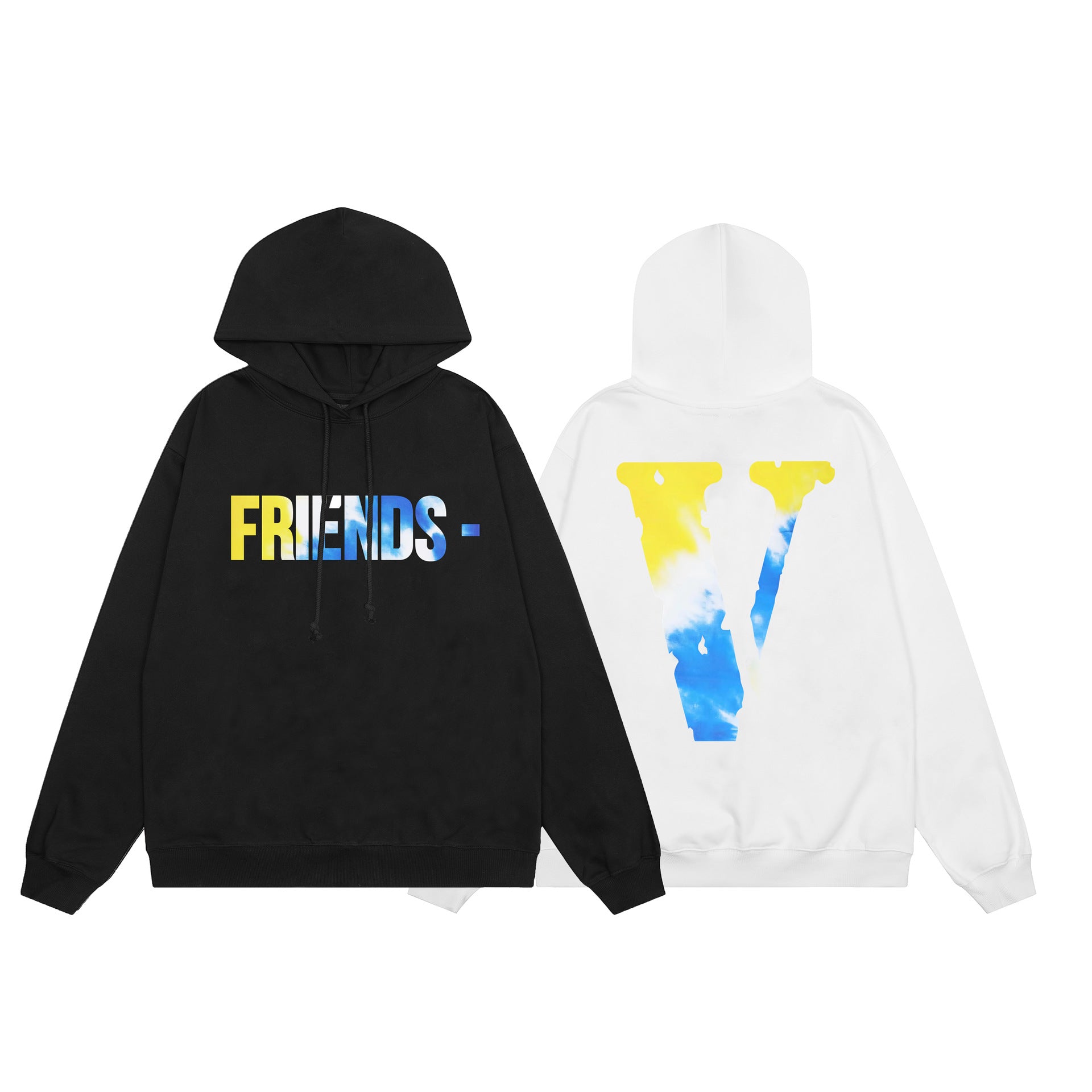 Vlone Hoodie autumn and winter gradual change big V letter