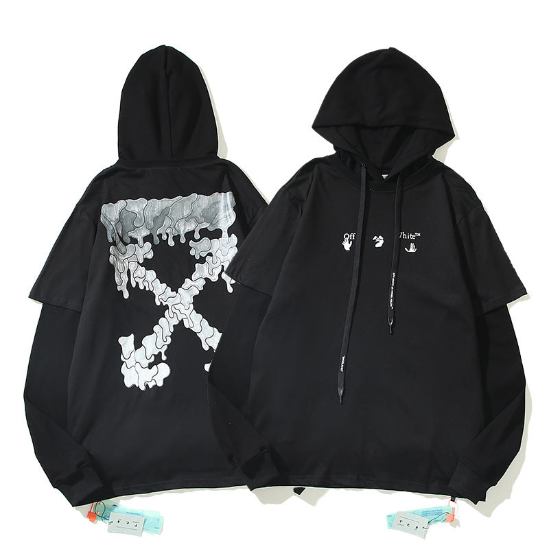 off White Hoodie Melting Arrow Water Drop Printed Hoodie Sweater