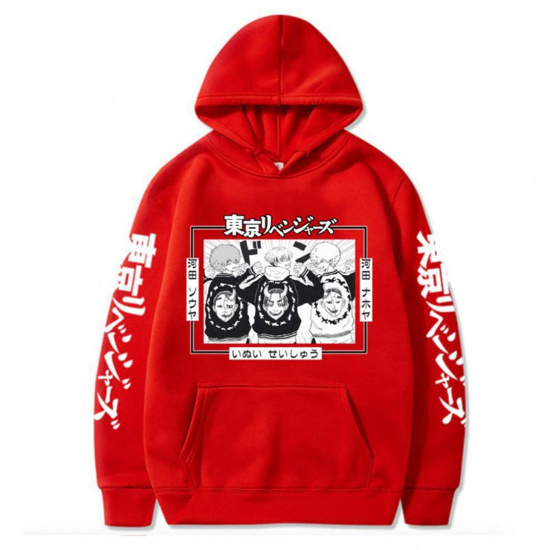 Anime Hoddies Tokyo Avengers Matsuano Qiandong Anime Loose-Fitting Hoodie Hooded Sweater