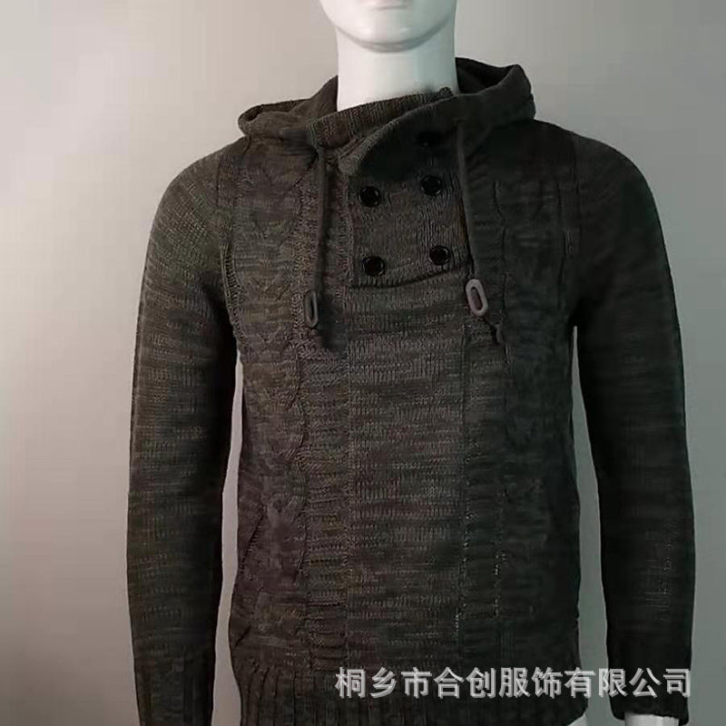 Baja Hoodie Knitted Coat Spring plus Size Turtleneck Hooded