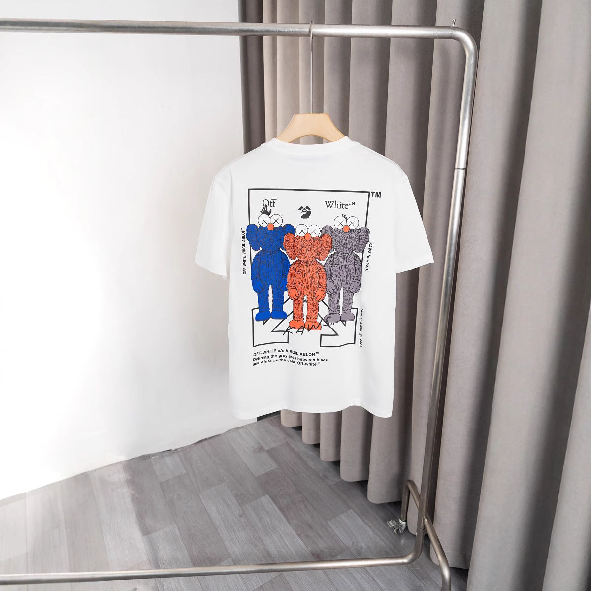 Off White T Shirts OW Joint Series Cartoon Pattern Crew Neck Pullover Short Sleeve