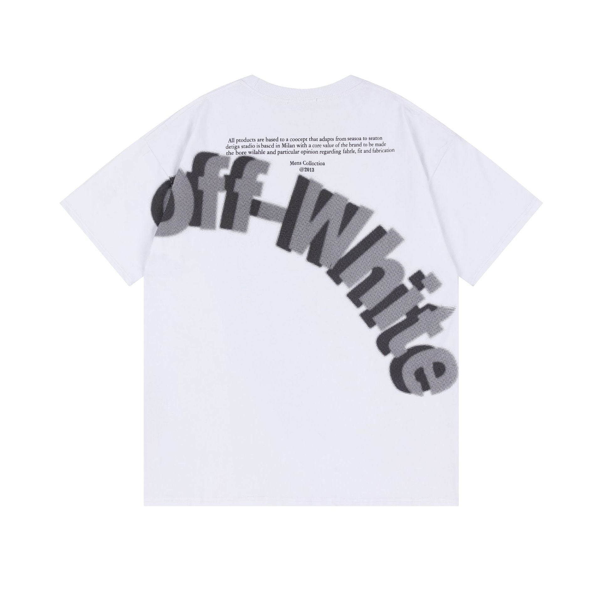 Off White T Shirts OW Three-dimensional Letter Pattern Crew Neck Pullover Short Sleeve