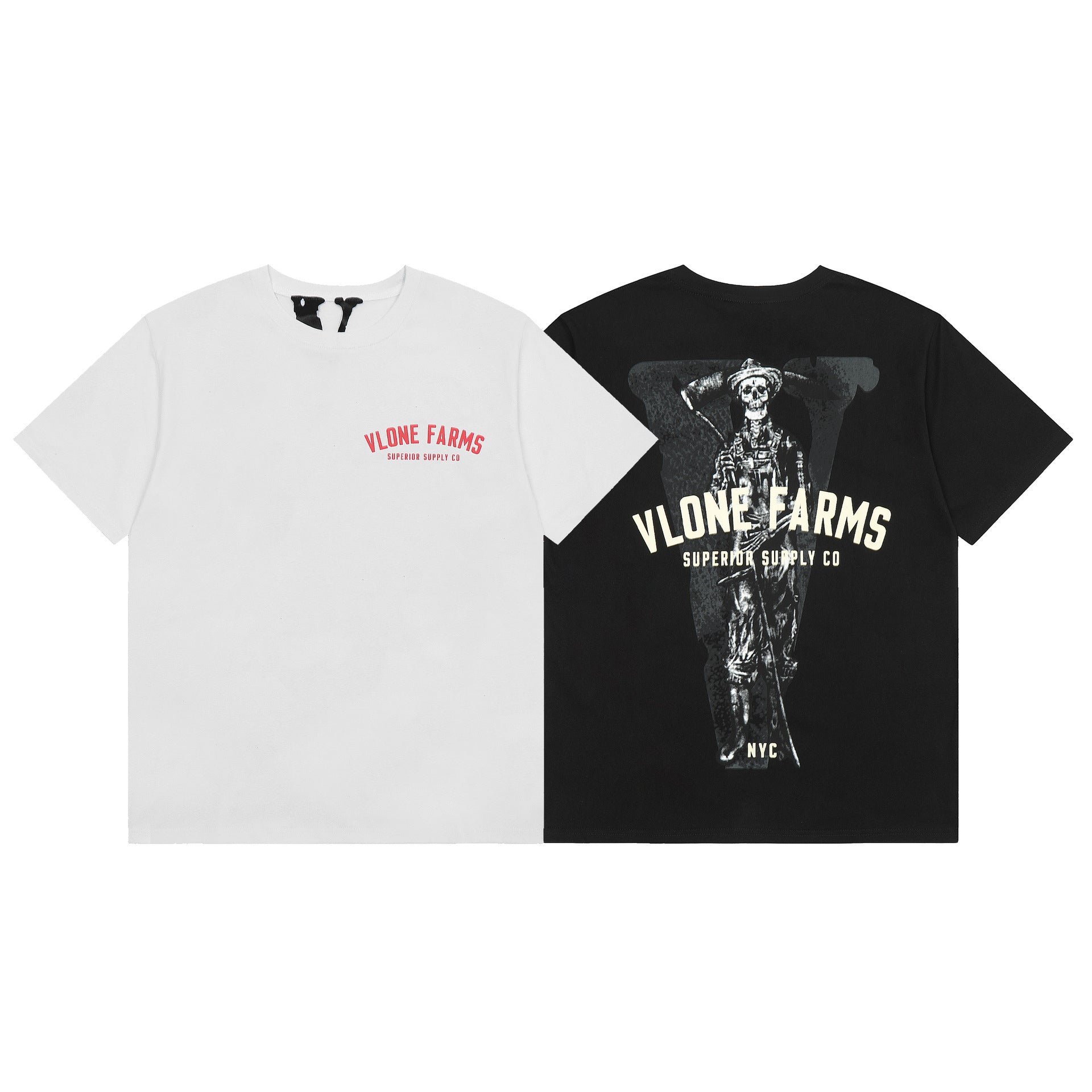 Vlone T Shirt Spring Summer Skull Reaper Pattern