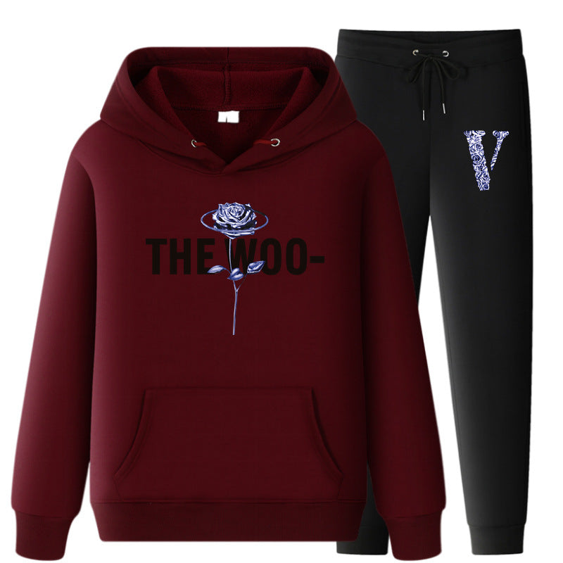 Vlone Hoodie & Pants 2 Piece Set Fall/Winter Hoodie Leisure Sports