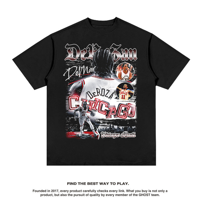 Nba T Shirt Summer Basketball Print Short Sleeve T-shirt Top Men and Women