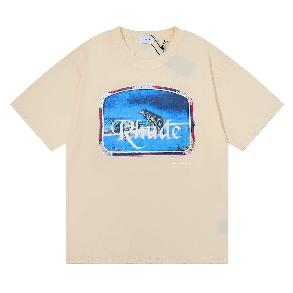 Rhude T Shirt Micro Label Letter Retro Printed Short Sleeve T-Shirt