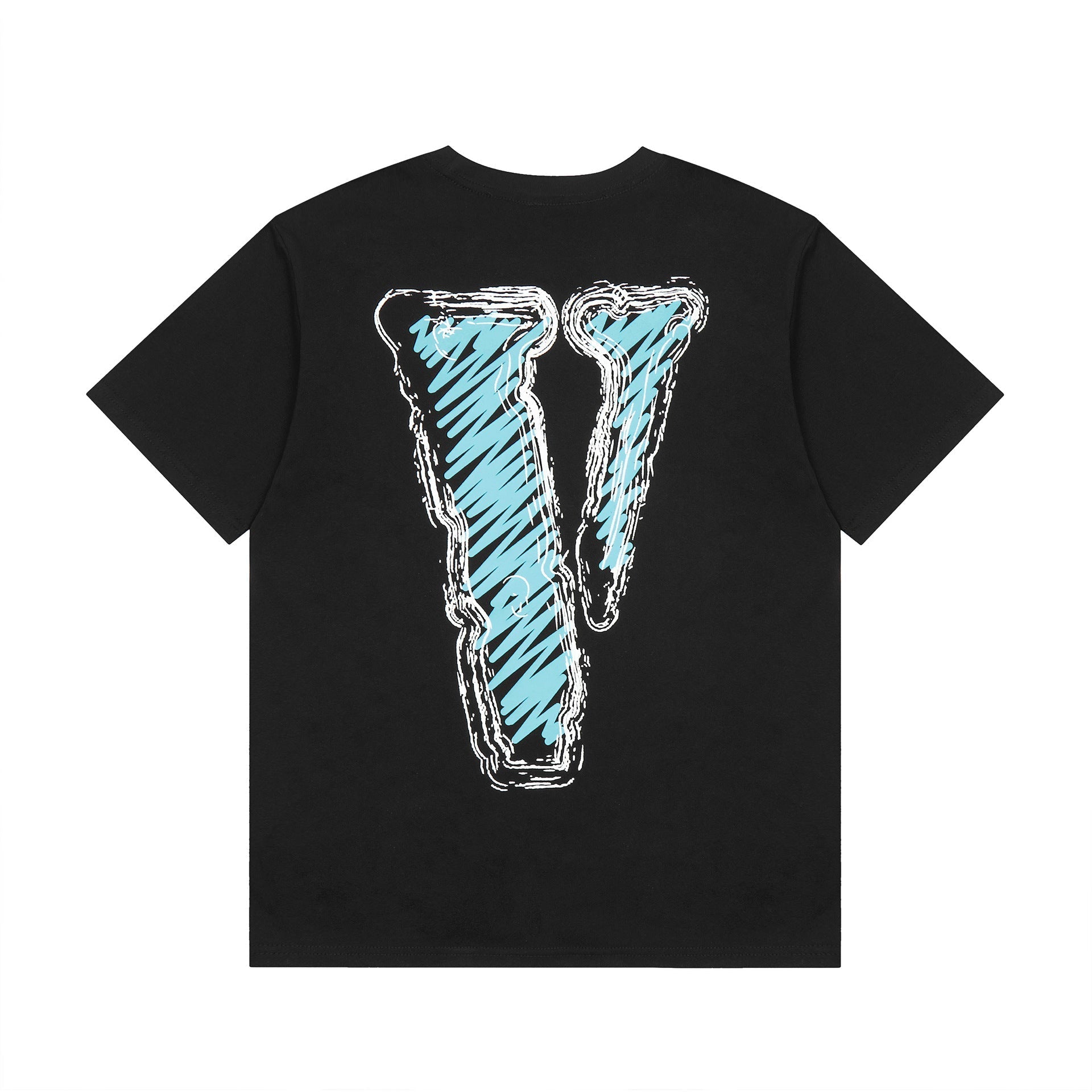 Vlone T Shirt Spring and Summer Big V Letter Crew Neck