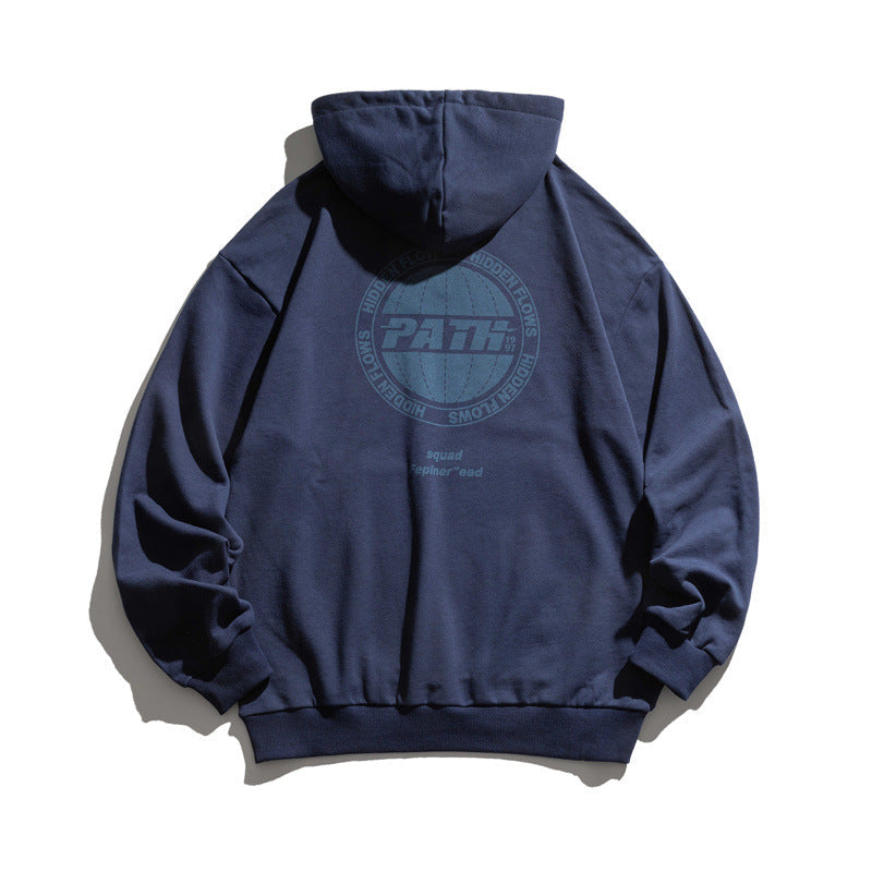 Autumn Hooded Sweaters Menswear Loose round Neck