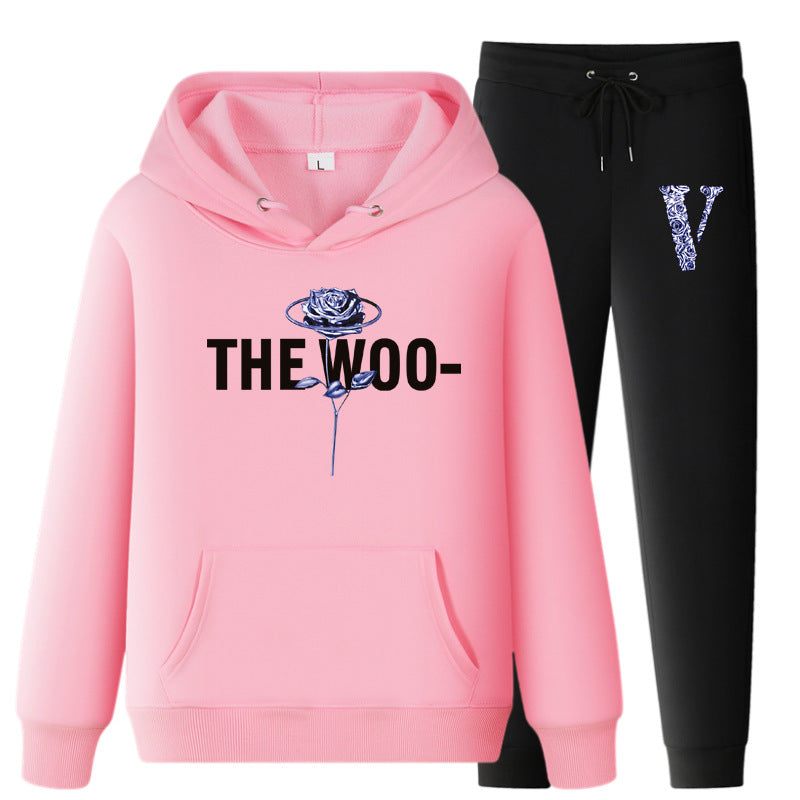 Vlone Hoodie & Pants 2 Piece Set Fall/Winter Hoodie Leisure Sports