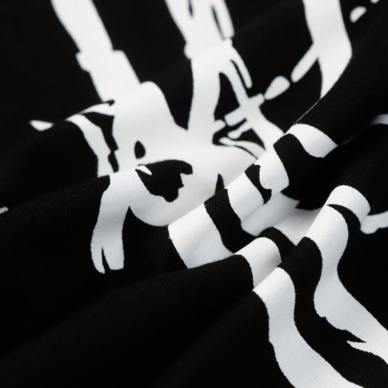 Denim Tears T Shirts Flame Wood Cotton Printed Loose Short Sleeve T-shirt