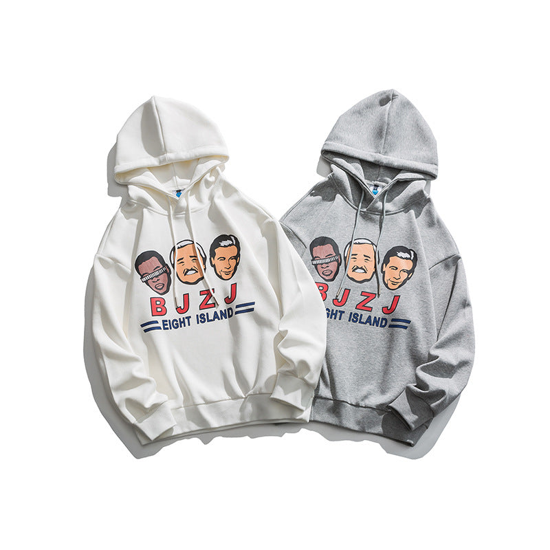 Men's Graphic Hoodies Men's Autumn Printed Casual Hooded Sweater Loose Top