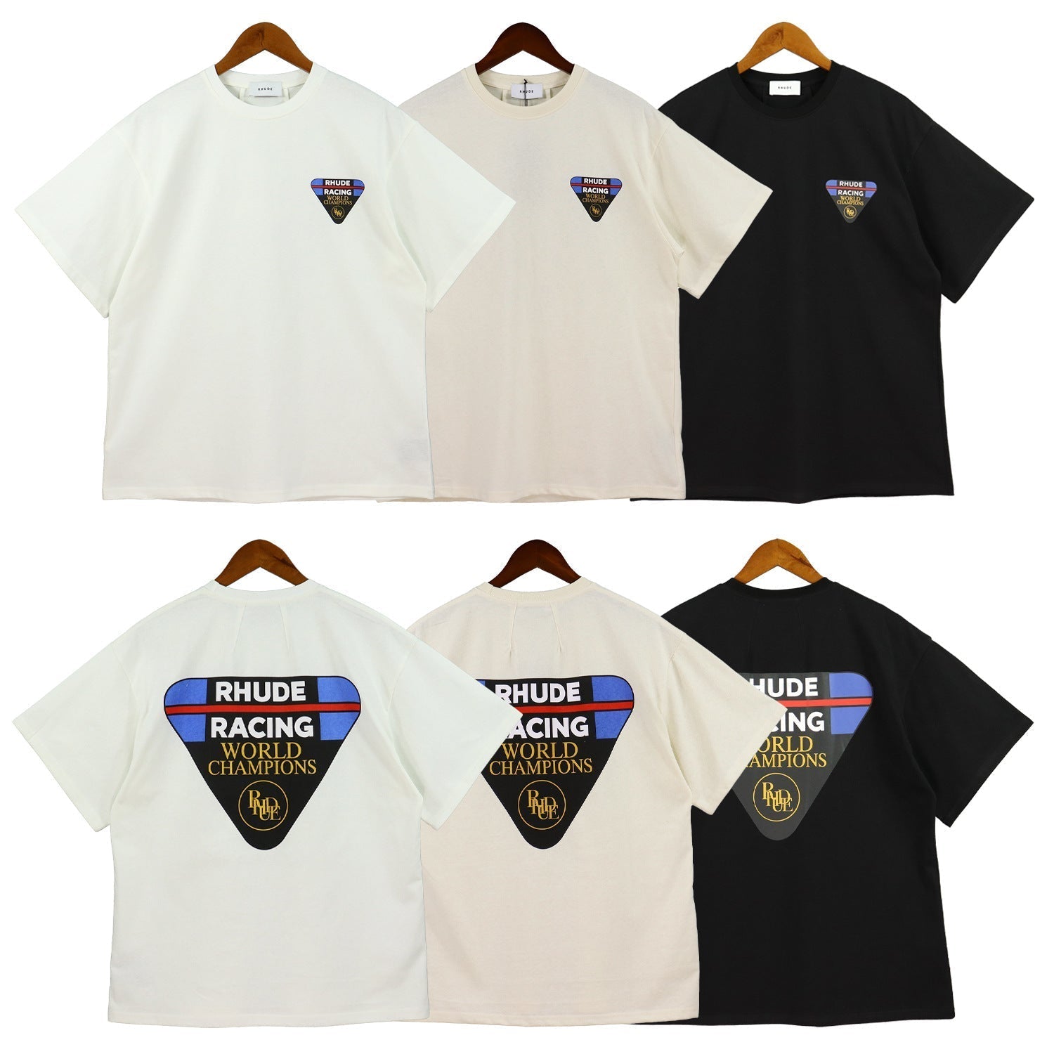 Rhude T Shirt Inverted Triangle Letter Print Short Sleeve T-Shirt