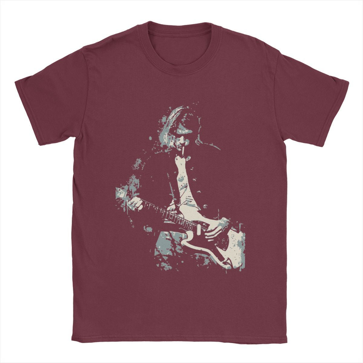 Men's Kurt Cobain Guitar T Shirts Cotton Clothes Amazing