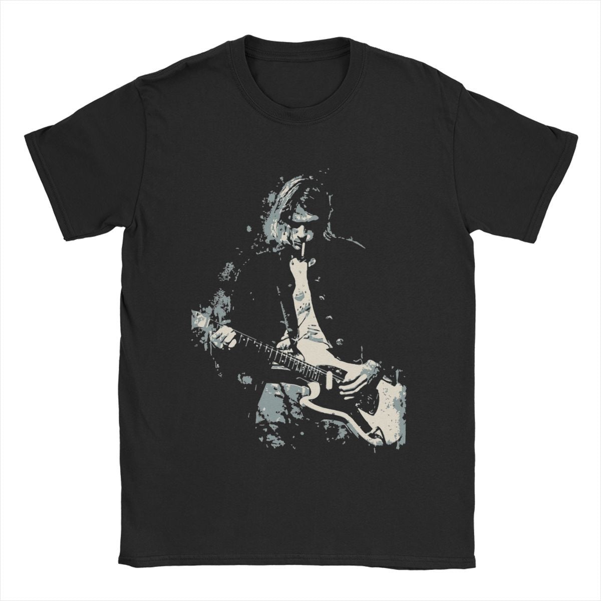 Men's Kurt Cobain Guitar T Shirts Cotton Clothes Amazing