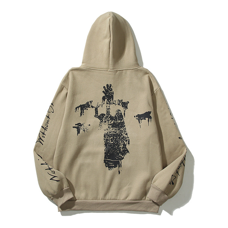 Kanye West Sunday Service Hoodie Autumn And Winter Personalized Printing Plus Velvet Hoodie