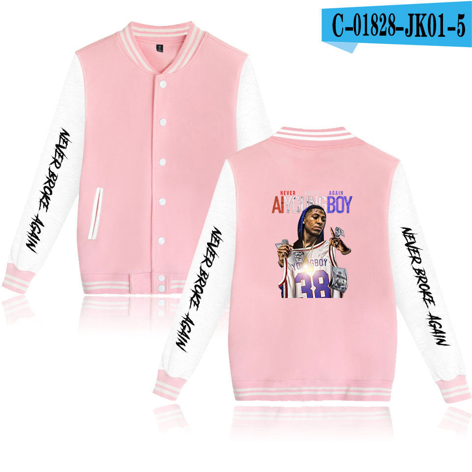 Never Broke Again Hoodie Casual Men'S And Women'S Long Sleeves Baseball Uniform
