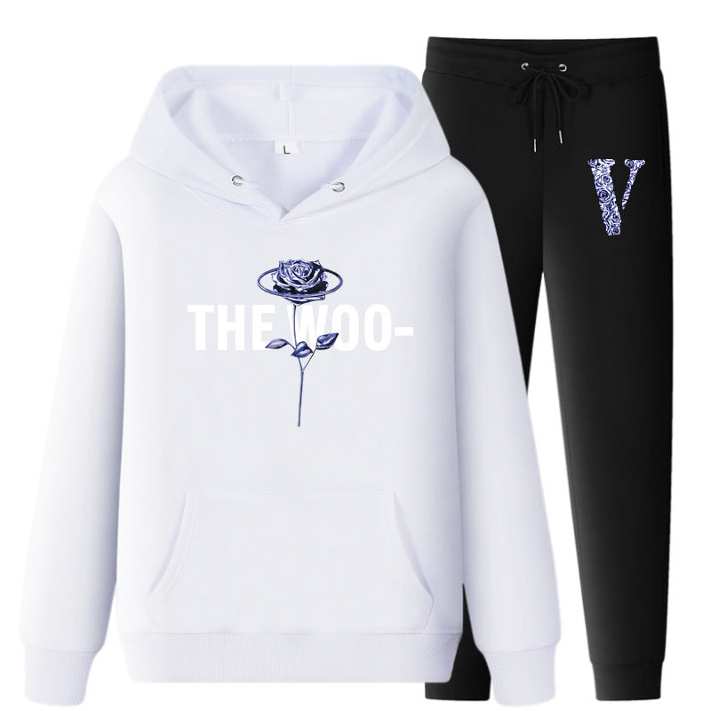 Vlone Hoodie & Pants 2 Piece Set Fall/Winter Hoodie Leisure Sports
