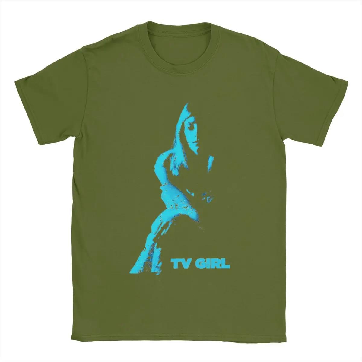 Men Tv Girl T Shirts Pure Cotton Tops Vintage Short Sleeve