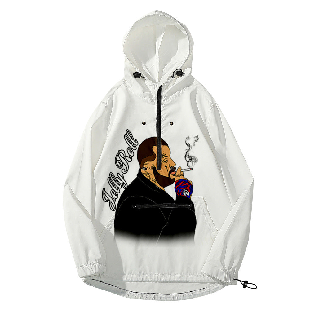 Jelly Roll Hoodie 3d Printing Thin Trench Coat