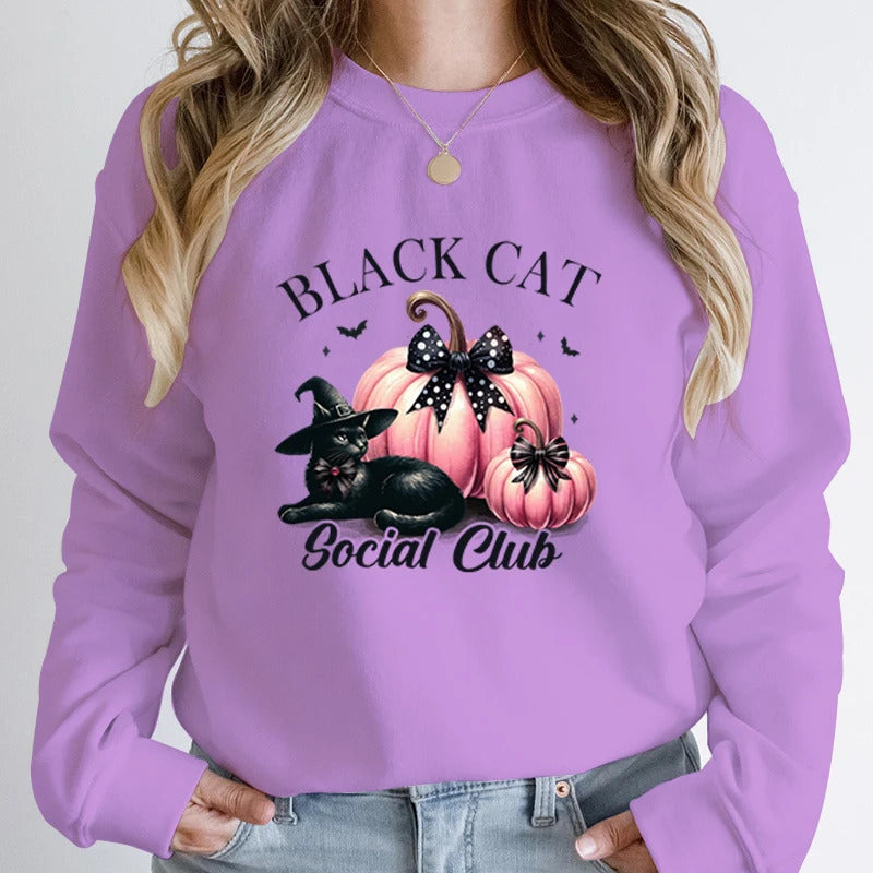 Women Fashion Creative Halloween Pumpkin Black Hoodies