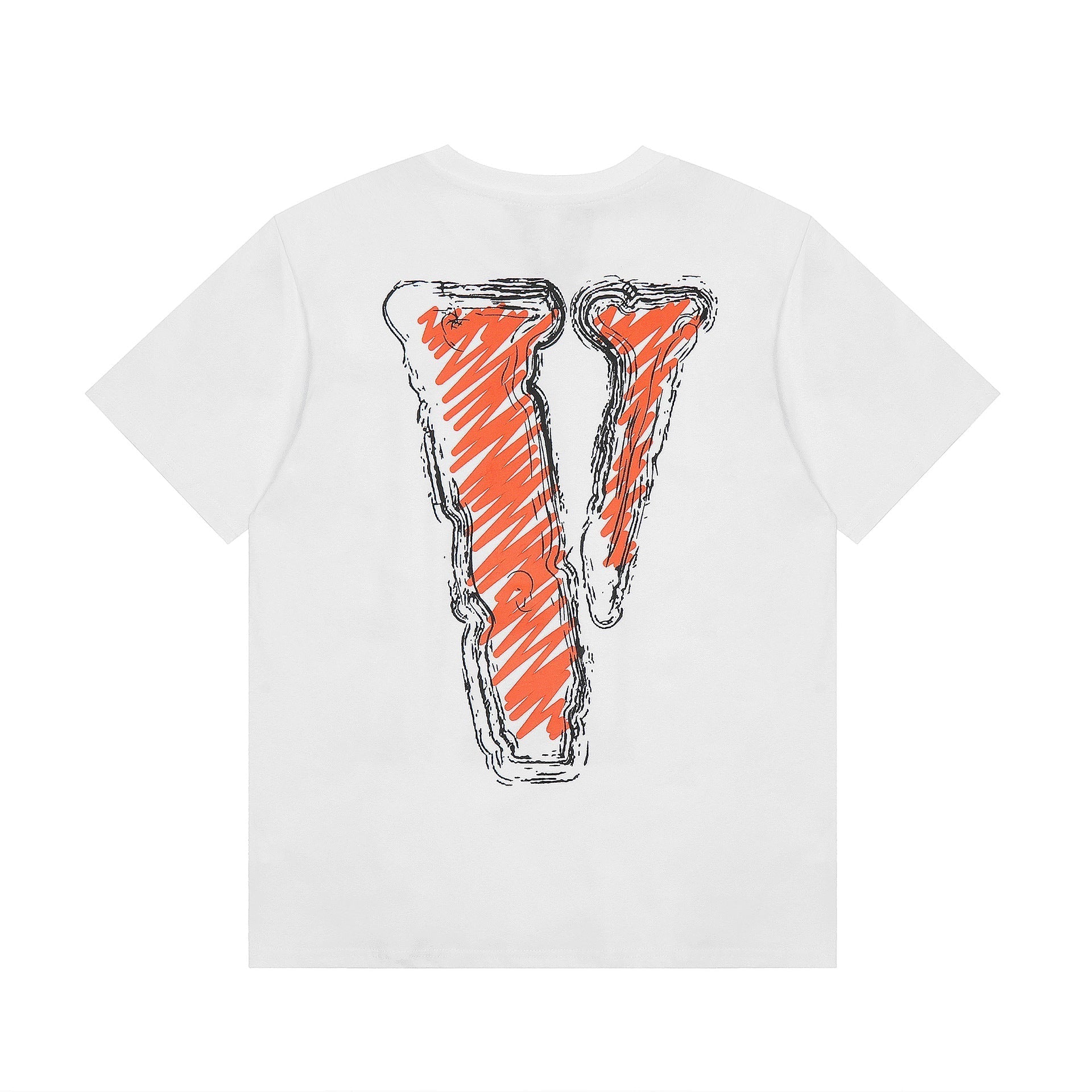 Vlone T Shirt Spring and Summer Big V Letter Crew Neck