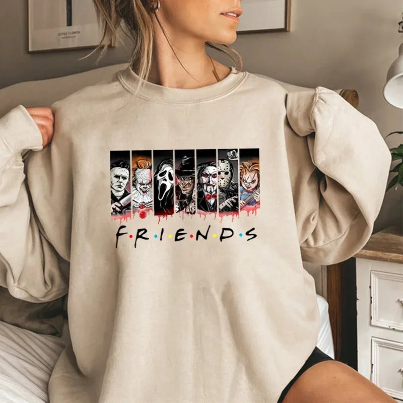 Friends Halloween Sweatshirt Horror Movie Hoodie