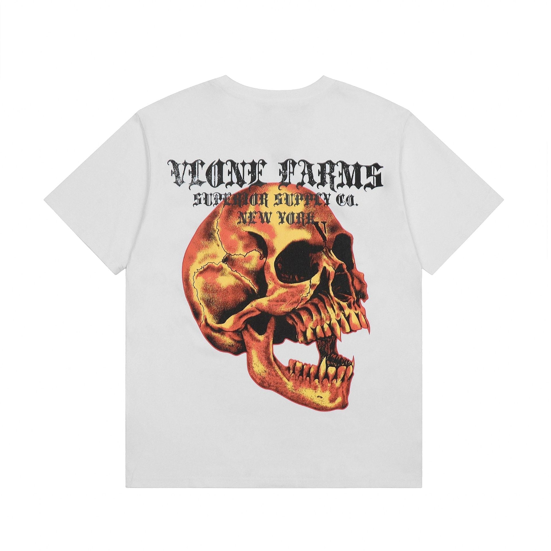 Vlone T Shirt Spring Summer Skull Letter Pattern