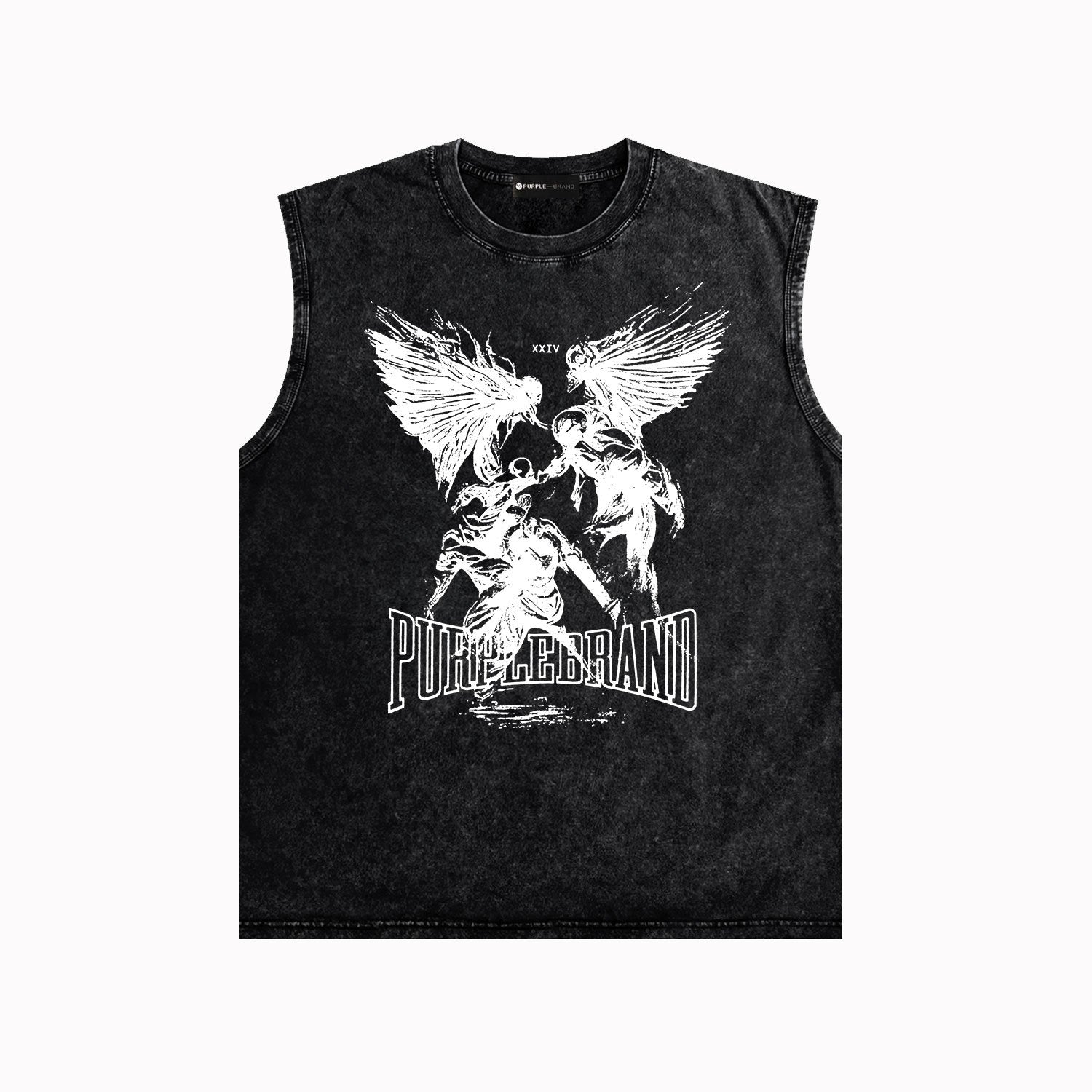 Purple Brand Distressed Tank T Shirts Distressed Sleeveless T-shirt Vest