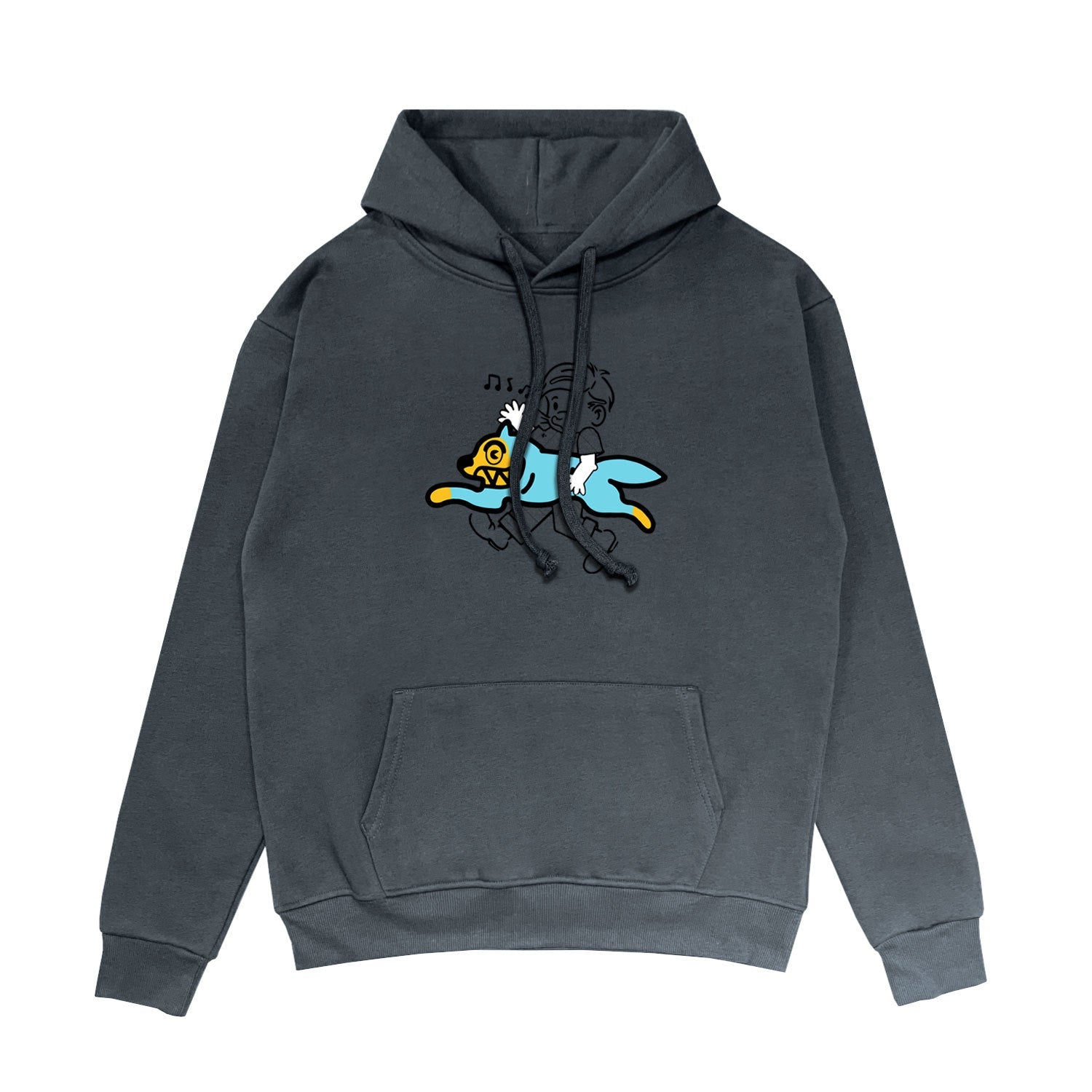 Ice Cream Running Dog Hoodie Hip-Hop Hipster Terry Fabric Hoodie