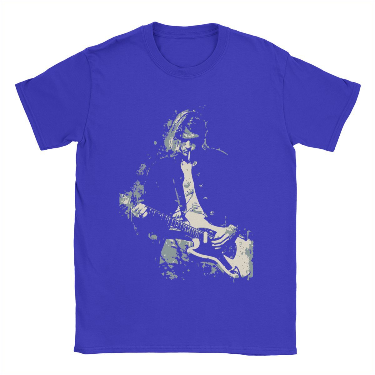 Men's Kurt Cobain Guitar T Shirts Cotton Clothes Amazing