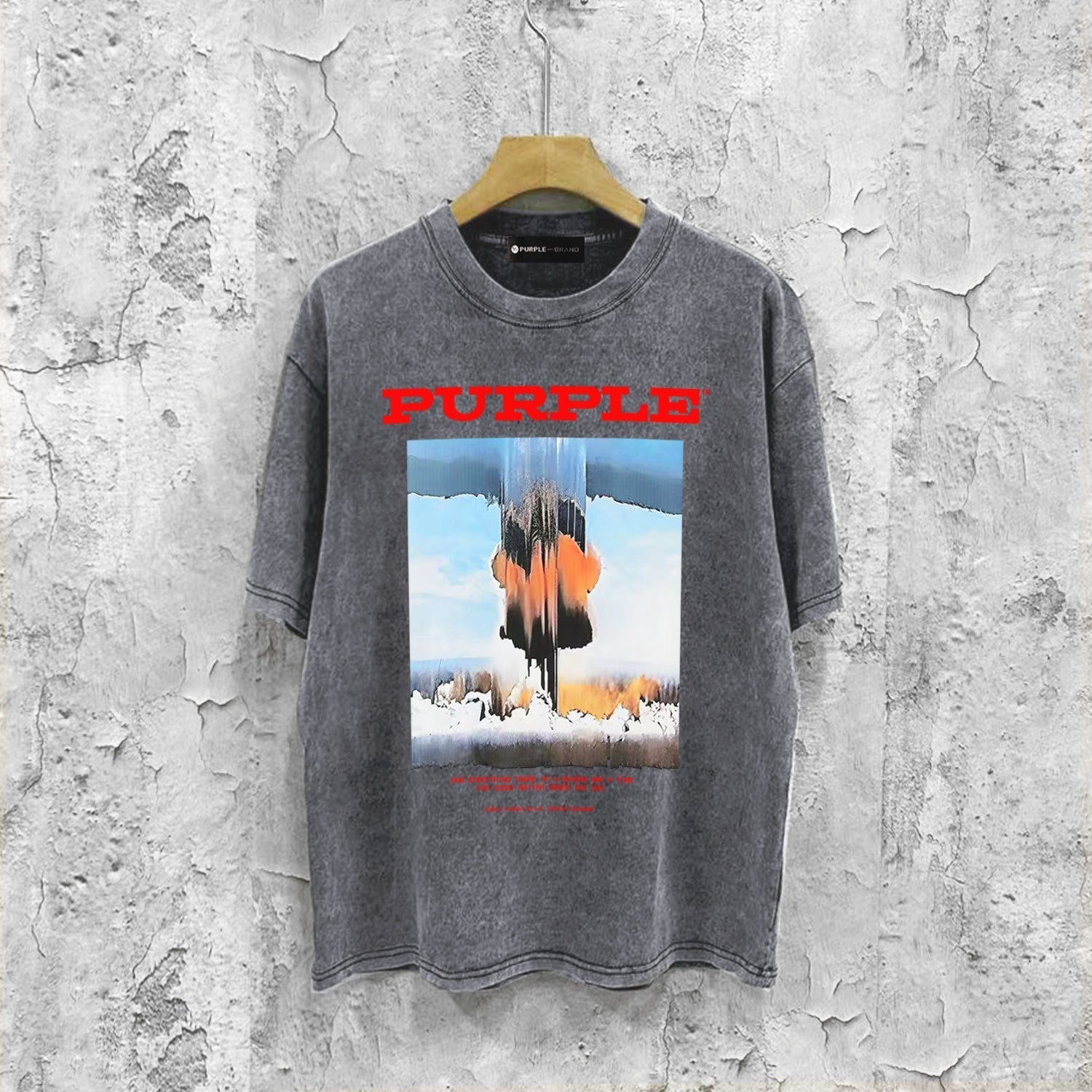 Purple Brand Distressed T Shirts Short Sleeve