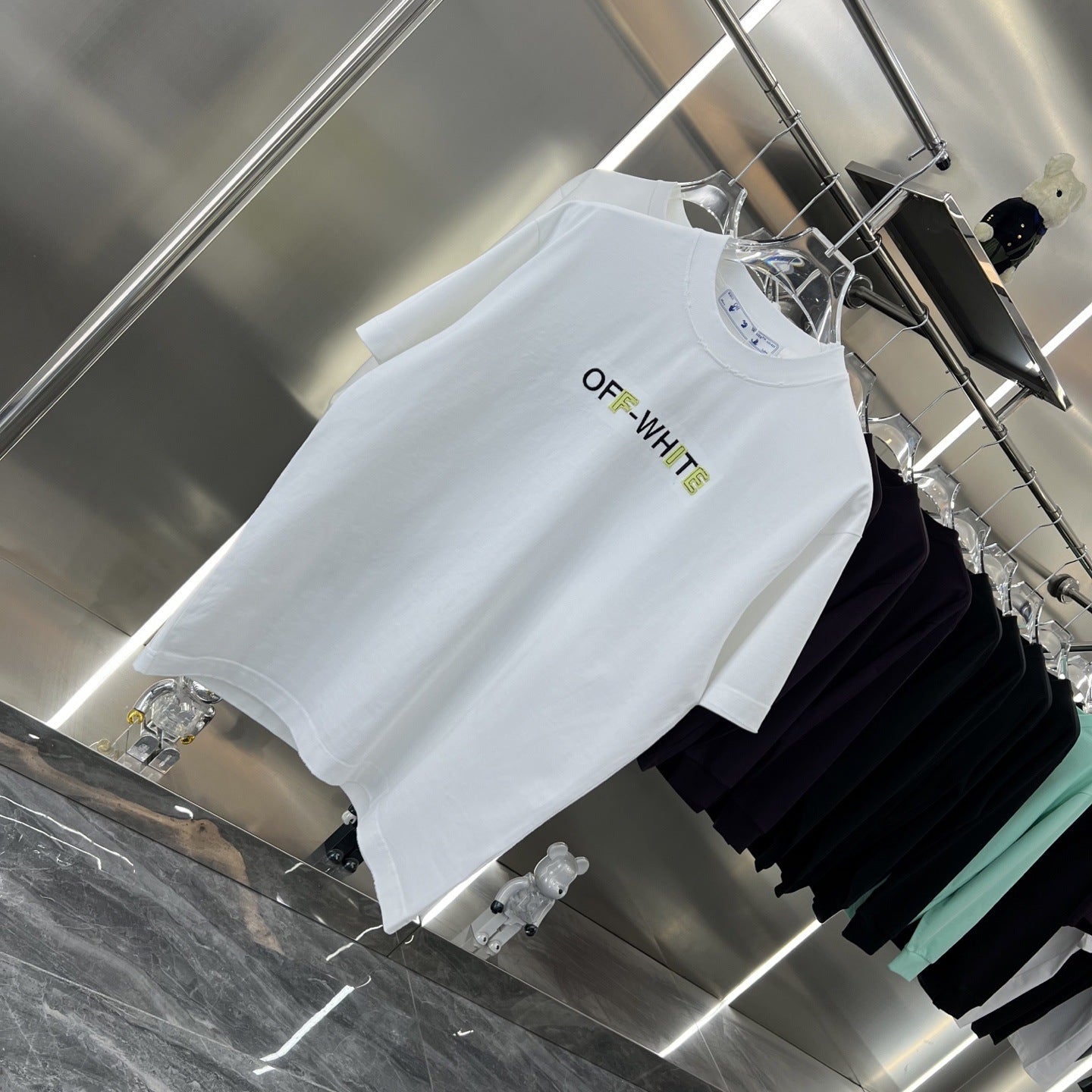 Off White T Shirts OW Patch Embroidery Arrow Crew Neck Pullover Short Sleeve