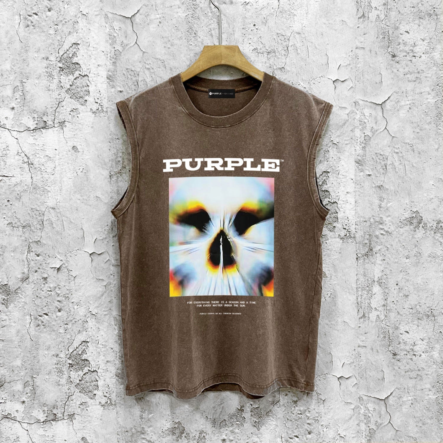 Purple Brand Distressed Tank T Shirts Distressed Sleeveless T-shirt Vest