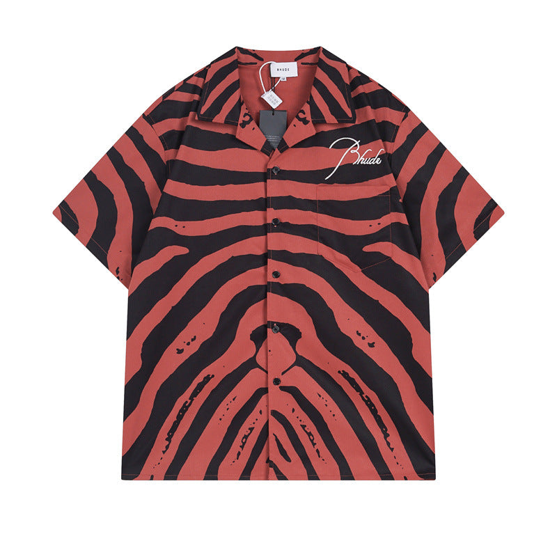 Rhude T Shirt Zebra Letter Embroidery Casual Short Sleeve Shirt, Shorts